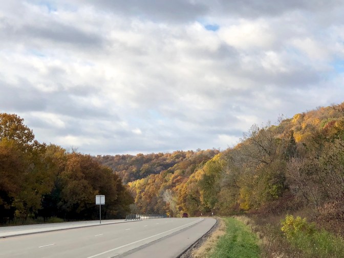 Fall colors on highway