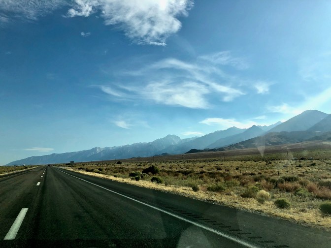 Mountains through windshield